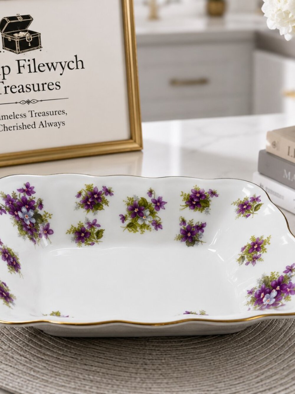 RA-Sweet-V--Royal Albert Sweet Violets Sweet Meat / Tidbit Dish - Picture 6 of 8